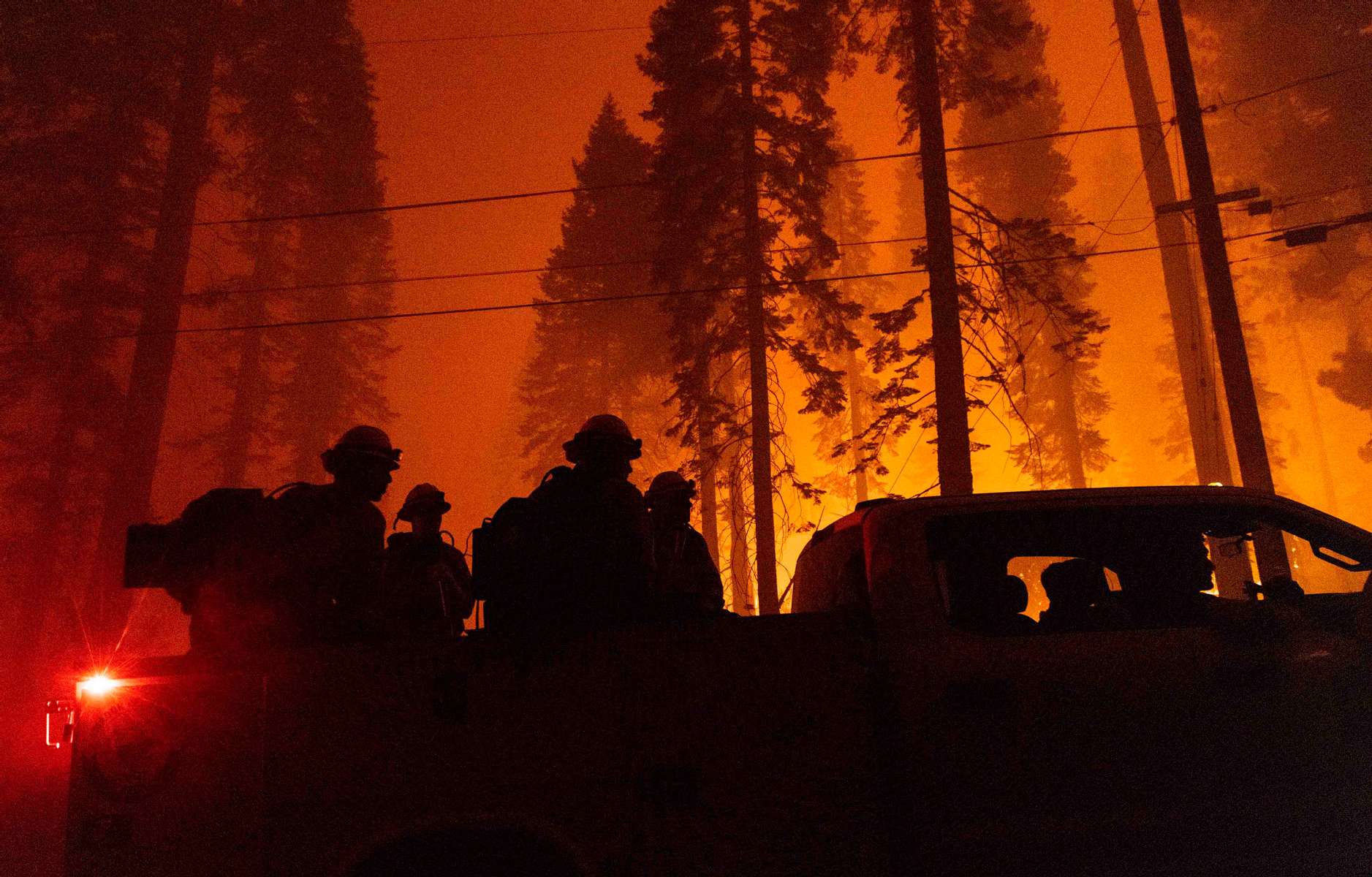 The Caldor fire burns in Echo Lake on August 30, 2021, in  the Eldorado forest,  California. The Caldor Fire has burned almost 200.000 acres, destroyed over 660 structures and is currently 16 percent contained. 