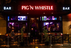 The third presidential debate is screened on TV during Happy Hour in the almost empty Pig’n Whistle on Hollywood Boulevard, on October 22, 2020.