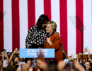 Presidential candidate Hillary Clinton participates in a rally with First Lady Michelle Obama in North Carolina.