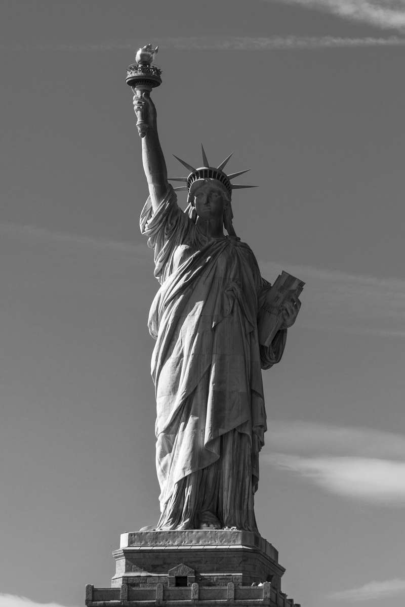 Statue of Liberty as viewed from the Staten Island Ferry.on Upper New York Bay.