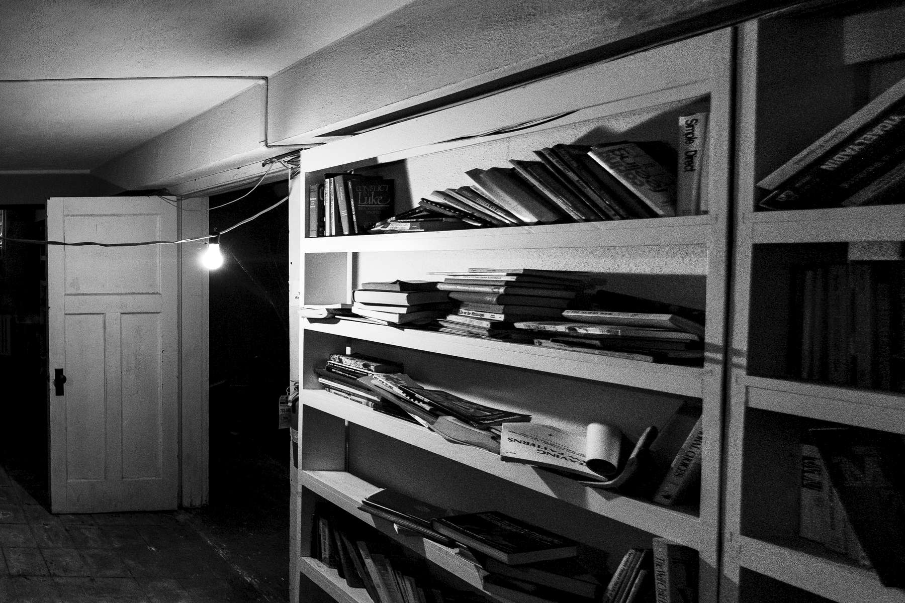 Old Saint George Church is a historic Catholic church in the Clifton Heights neighborhood of Cincinnati, Ohio, near the University of Cincinnati.  This image is of the abandoned library in the basement.