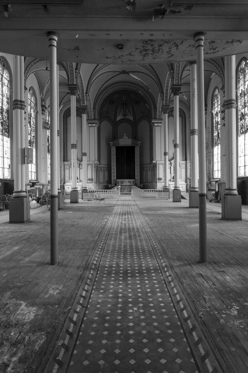 Old Saint George Church is a historic Catholic church in the Clifton Heights neighborhood of Cincinnati, Ohio, near the University of Cincinnati.  This is an image of the church sanctuary.