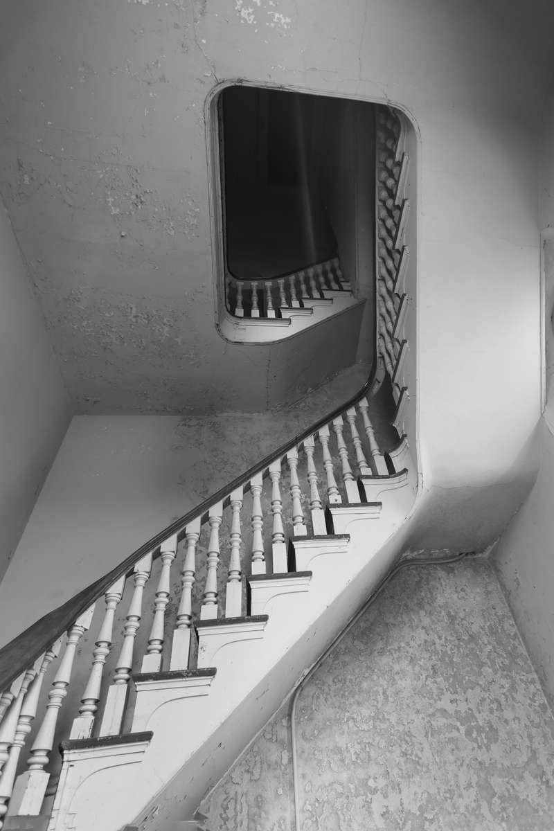 Old Saint George Church is a historic Catholic church in the Clifton Heights neighborhood of Cincinnati, Ohio, near the University of Cincinnati.  This is an image from the bottom of the stairs leading to the upstairs seating gallery.