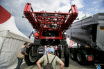 People admire heavy machinery at the 53rd agricultural fair Agra in Gornja Radgona, Slovenia, Aug. 22, 2015.