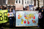Around five thousand students protest inaction on climate change in Ljubljana, Slovenia,  as part of a global Youth Climate Strike on Friday, March 15. (Xinhua/Luka Dakskobler)