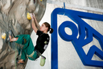 Mina Markovic of Slovenia competes during the IFSC climbing world cup finals in Kranj, Slovenia, on Nov 18, 2012.