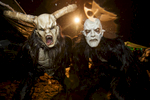 Participants dressed as Krampus creatures during the Krampus gathering in Goricane, Slovenia, Nov. 21, 2015. In Central European alpine folklore, Krampus is a demonic creature traditionally following St. Nicholas and angels on the evening of December 5. It pries on children who were not good during the year.