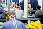 Actors put on makeup before the China National Peking Opera Company performance of the Monkey King in Cankarjev dom Culture and Congress Center in Ljubljana, Slovenia, Dec. 31, 2015.