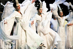 Dancers of Dance School Bolero from Ljubljana dance on stage during the second rehearsal of China National Opera House production of Giacomo Puccini\'s Turandot in Cankarjev dom Cultural & Congress center in Ljubljana, Slovenia, Aug. 31, 2015.