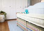 beach house colorful wicker bed end bench 