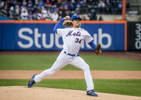 Starting pitcher Noah Syndergaard throws his a pitch at the MLB opening day where the New York Mets plays against the St. Louis Cardinals in Citi Field located at 123-01 Roosevelt Avenue in Queens, New York on Thursday, March 29, 2018. 