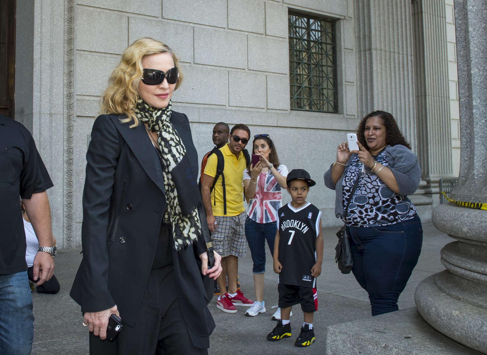 Pop icon Madonna leaves Manhattan Supreme Court at 60 Center Street in Manhattan after attending jury duty on Monday, July 7, 2014.