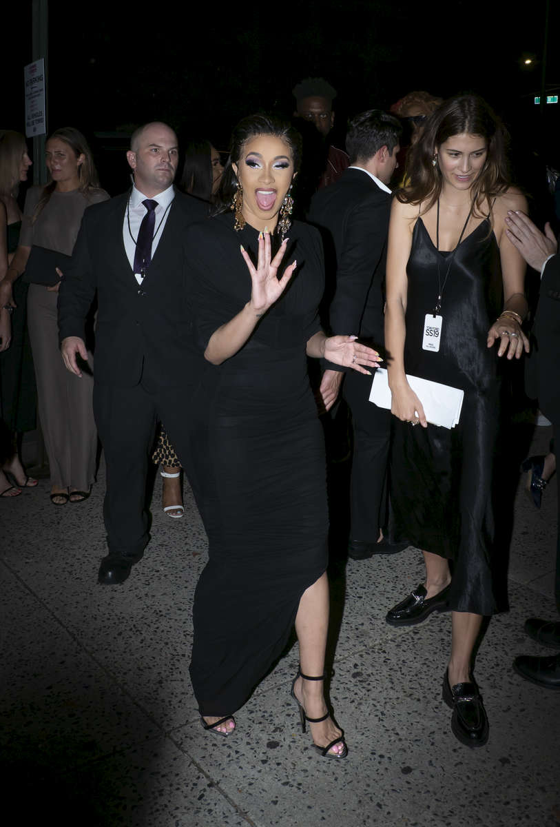 Cardi B, Bronx rapper whose real name is Belcalis Marlenis Almanzar, arrives at the at the designer Tom Ford runway show as part of the New York Fashion Week held at the Park Avenue Armory in Manhattan, New York on September 5, 2018.