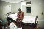 PORT-AU-PRINCE, HAITI - FEBRUARY 7: Gerald Jean suffers from tuberculosis at L'Hopital General in the Haitian capital of Port au Prince.
