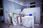 PORT-AU-PRINCE, HAITI - FEBRUARY 7: Winsor Lafeniere suffers from ascites in the aftermath of the earthquake that stuck Port au Prince on January 12, 2010 at L'Hopital General on February 7, 2010 in Port au Prince .