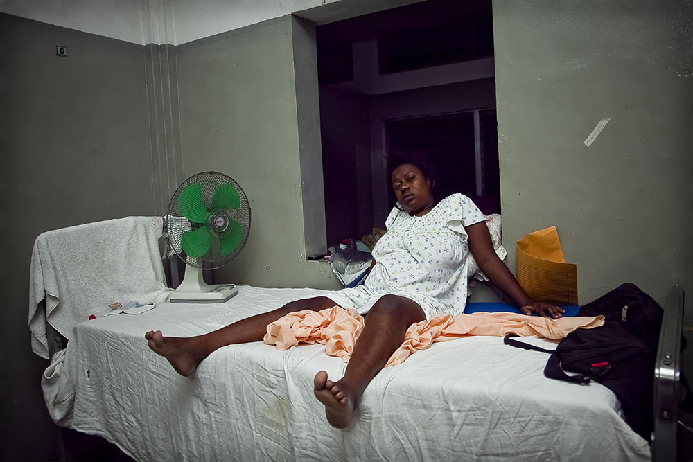 PORT-AU-PRINCE, HAITI - FEBRUARY 9: Therese Joseph suffers from cardiomyppathy in the aftermath of the earthquake that stuck Port au Prince on January 12, 2010 at L'Hopital General on February 9, 2010 in Port au Prince .