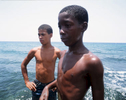 Nieghborhood boys, in Cojimar, wait for their turn to jump off a jetty into the ocean. Cojímar is a small fishing village east of Havana, which is part of the Habana del Este municipality. It was also the inspiration for Ernest Hemainway's, {quote}The Old Man and the Sea.{quote}Cojimar, Cuba