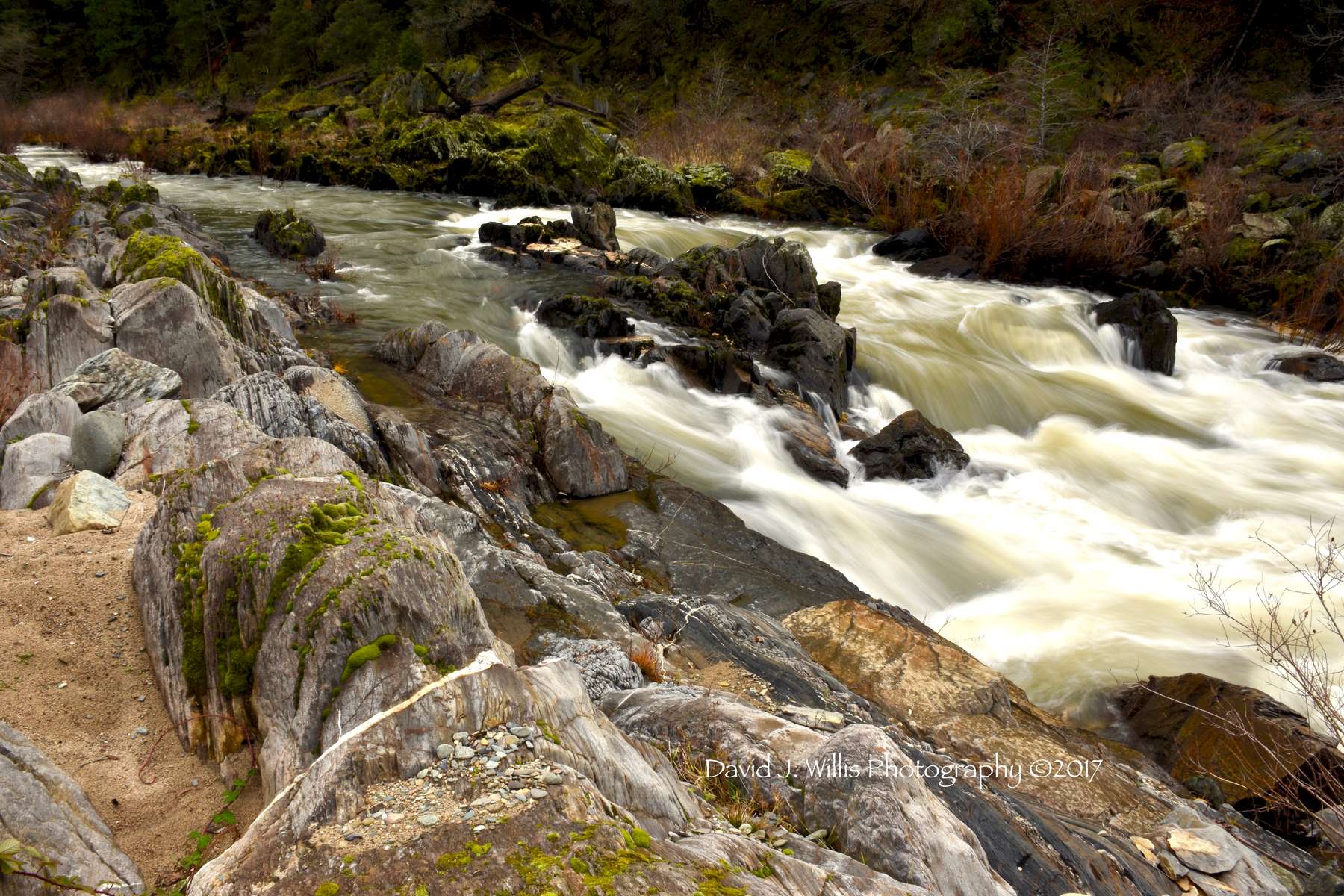 Indian Creek, Midstream Rocks, Fall, Plumas County