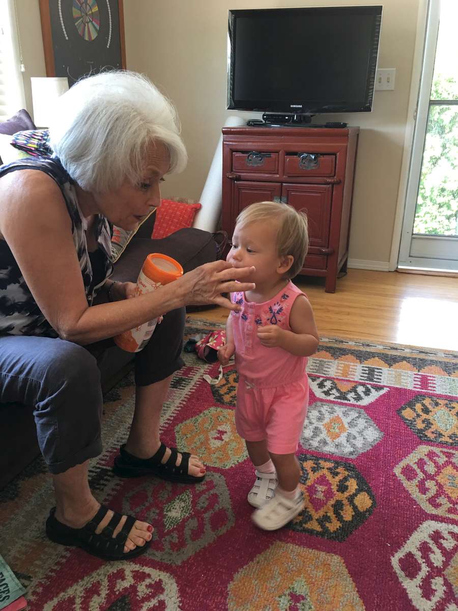 Mini lady enjoying puffs