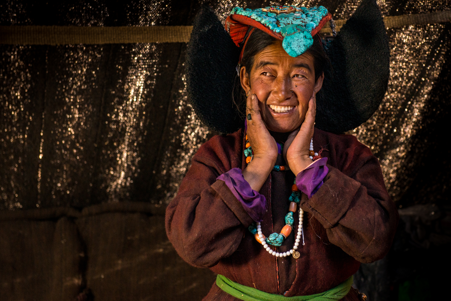 Portrait in a yak-hair tent, Changthang