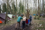 Calais, December 2014 Migrants haul firewood to their shelters in the camp known as the Pakistani jungle.