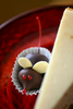 Cheese cake with chocolate mouse, food photography by Perry Reichanadter