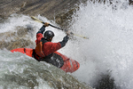Phil Boyer kayaking 'upper cherry creek'. high sierras, california.