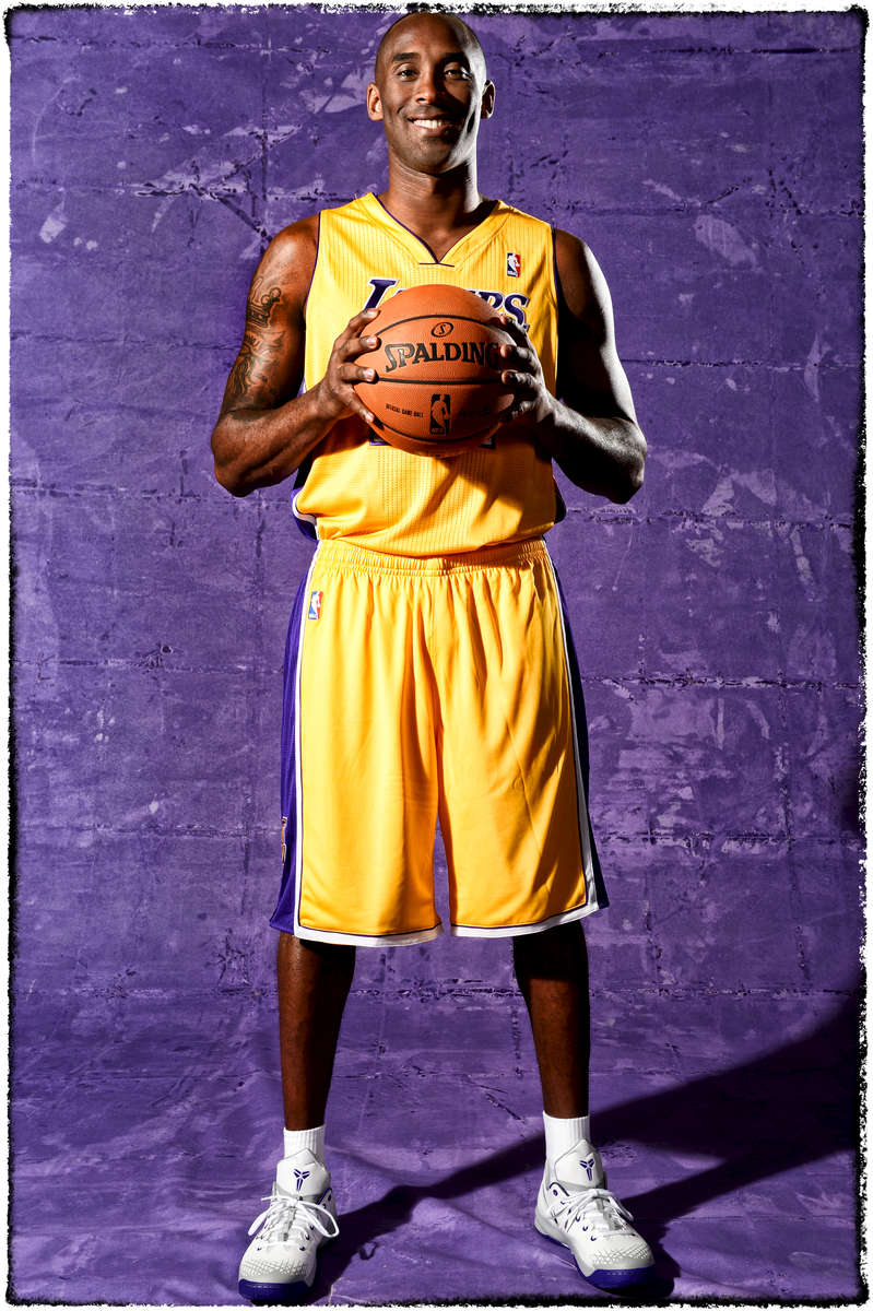 {quote}The First REAL Portrait{quote} - This is my first true portrait of Kobe Bryant. The previous two NBA media days I had only taken his offical headshot. I sat in art school thinking about this day. I was scared to death. He gave me three minutes. 