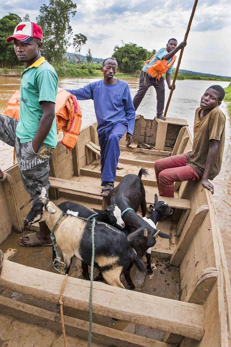 Ferry boat across the Nyabarongo River, Rwanda