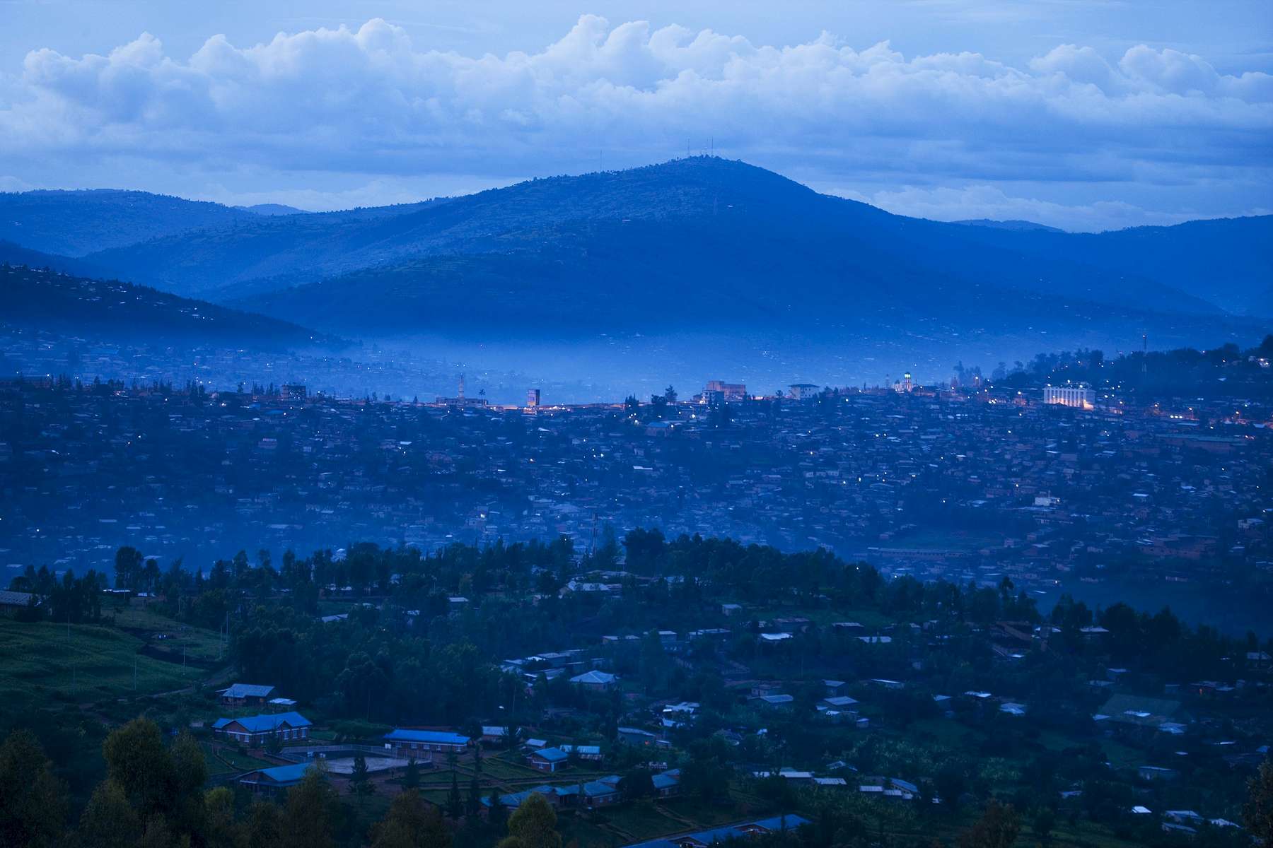 Kigali Rwanda at dusk