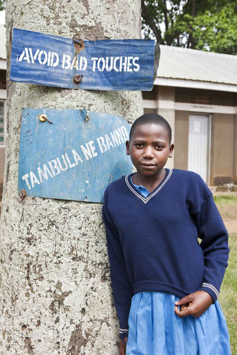 Student at school, Uganda