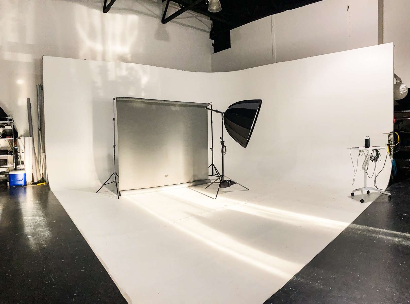 Behind the scenes during photo shoots at JAM Creative's photography studio in Burlington, Vermont.