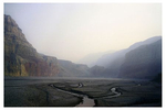 Gandaki- la rivière noire- est l'une des plus importante au Népal et prend sa source à plus de 3000 mètres d'altitude dans la région du Mustang, Avril 2009