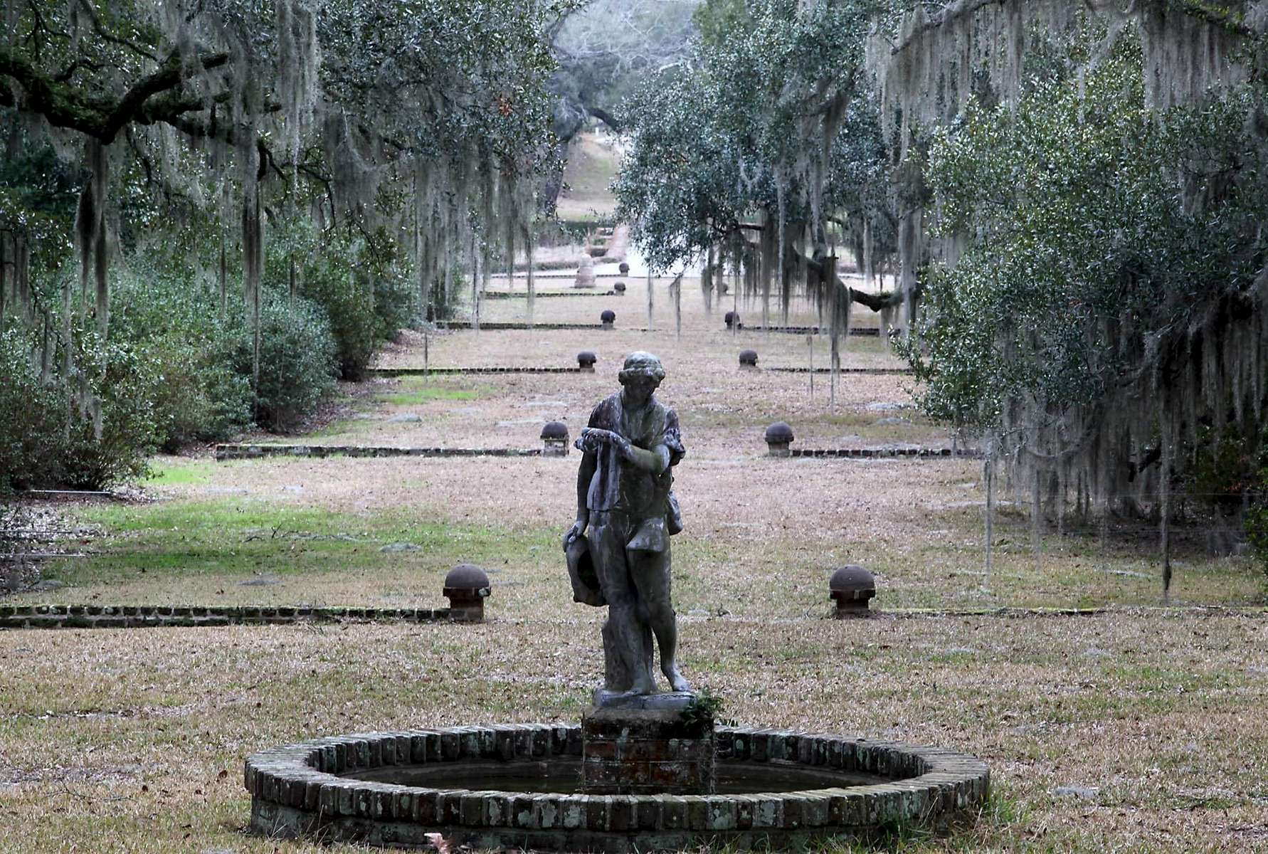 A sculpture adorns the front grounds at Medway Plantation February 17, 2012, in Goose Creek, S.C. The plantation contains 6728 acres of land and is staffed by 7 full-time employees. Upkeep on the property can run as high as $500,000 a year. In the South Carolina Lowcountry, more than a half-dozen antebellum plantations, which don't change hands often, are for sale.   REUTERS/Randall Hill