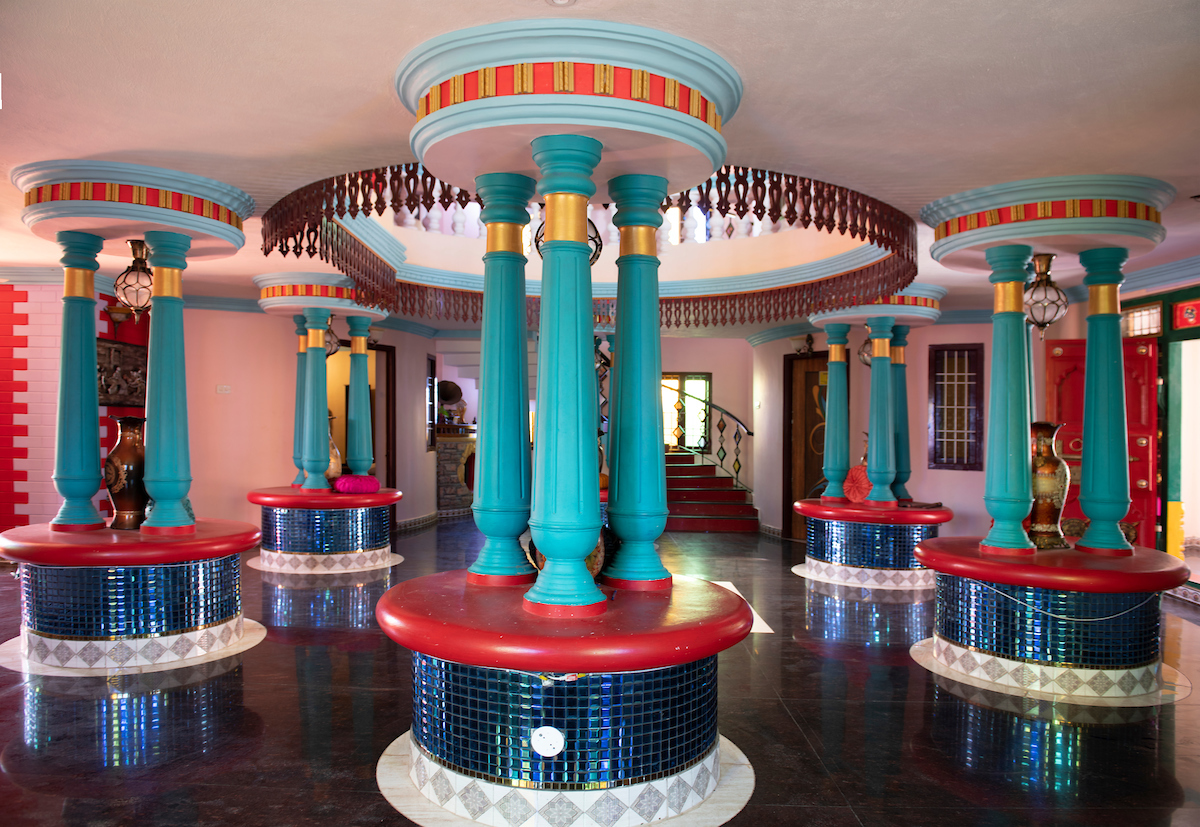 Fron Lobby. The self-built fortress of Kanagavelu; Kottai House. Free Architecture. Kottakuppam, Pondicherry, India