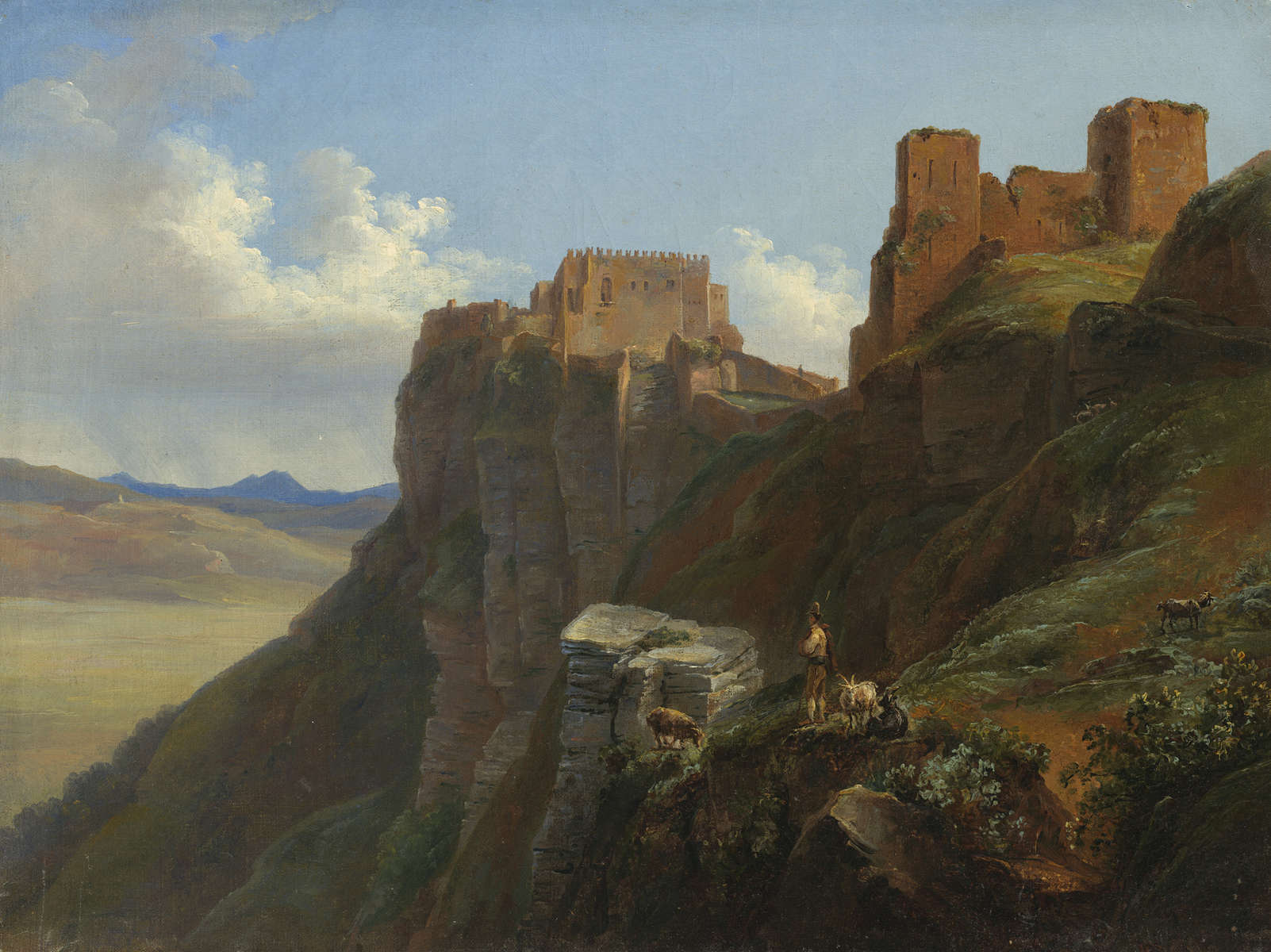 Louise-Joséphine Sarazin de Belmont (French, 1790 - 1870 ), View of the Castello di San Giuliano, near Trapani, Sicily, c. 1824/1826, oil on canvas, Gift of Frank Anderson Trapp