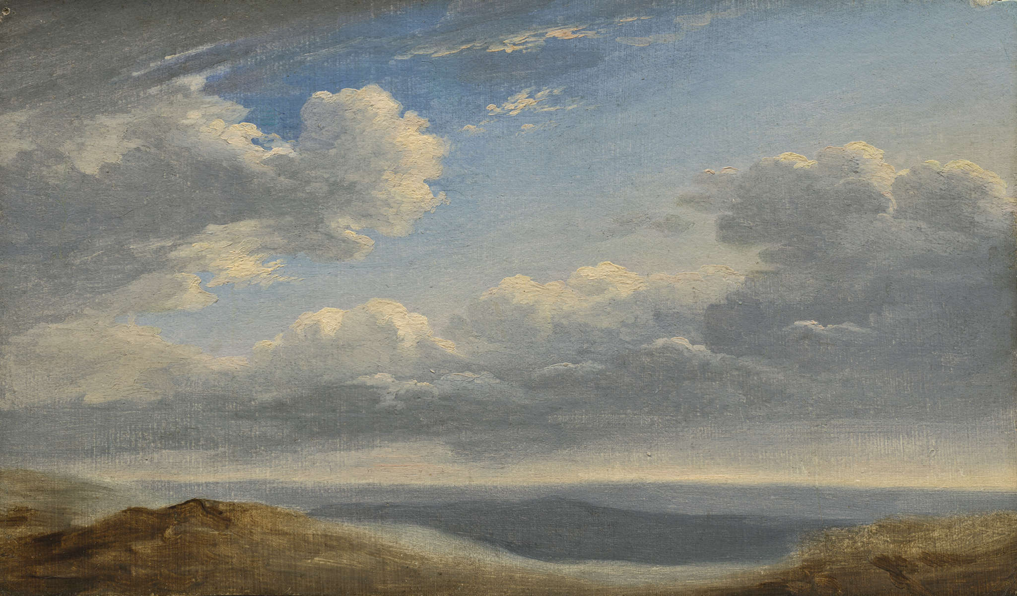 Pierre-Henri de Valenciennes (French, 1750 - 1819 ), Study of Clouds over the Roman Campagna, c. 1782/1785, oil on paper on cardboard, Given in honor of Gaillard F. Ravenel II by his friends