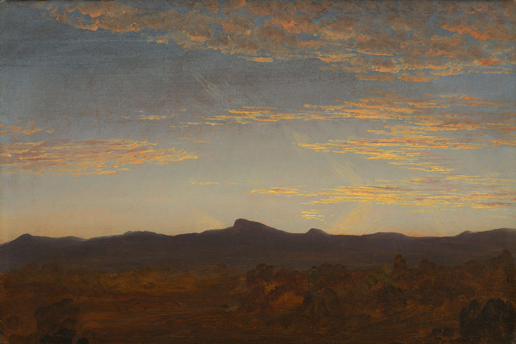 Thomas Cole (American, 1801 - 1848 ), Study for \{quote}Catskill Creek\{quote}, c. 1844/1845, oil on wood, Avalon Fund