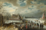 Adam van Breen (Dutch, c. 1585 - 1640 ), Skating on the Frozen Amstel River, 1611, oil on panel, The Lee and Juliet Folger Fund, in honor of Arthur K. Wheelock, Jr.