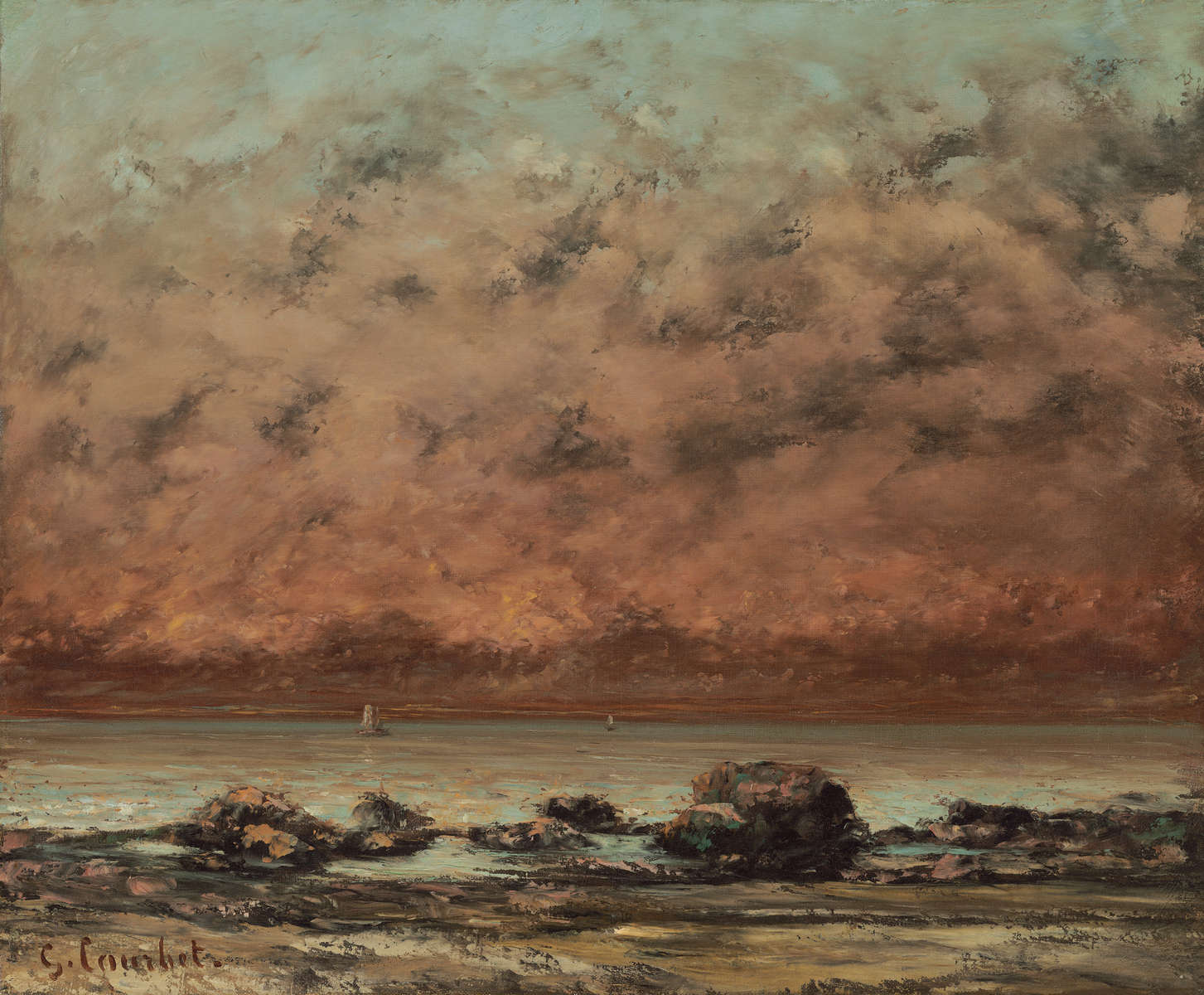 Gustave Courbet (French, 1819 - 1877 ), The Black Rocks at Trouville, 1865/1866, oil on canvas, Chester Dale Fund