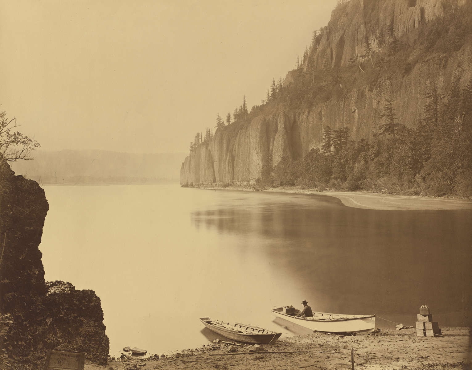 Carleton E. Watkins, Cape Horn, Columbia River, American, 1829 - 1916, 1867, albumen print from collodion negative mounted on paperboard, Gift of Mary and David Robinson