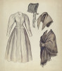 Lillian Causey, Dress, American, active c. 1935, c. 1937, watercolor and graphite on paper, Index of American Design