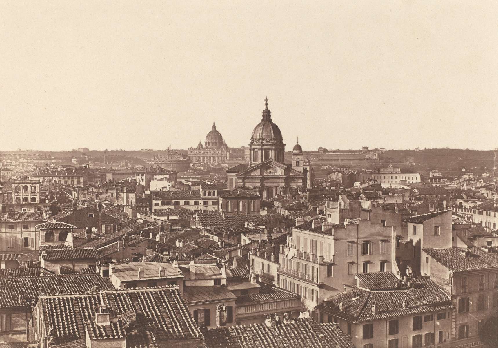 James Anderson (British, 1813 - 1877 ), View of Rome, c. 1855, salted paper print from collodion negative mounted on paper, Horace W. Goldsmith Foundation through Robert and Joyce Menschel