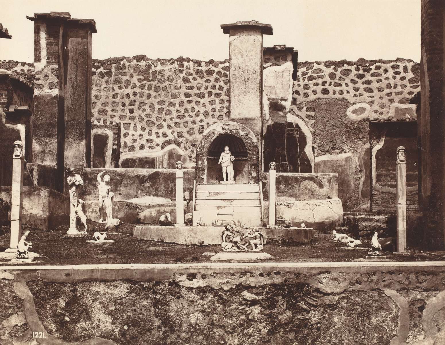 Giorgio Sommer (Italian, born Germany 1824 - 1872 ), View of Pompeii, Casa di Marco Lucrezio, c. 1870, albumen print, Gift of Mary and Dan Solomon and Patrons\' Permanent Fund